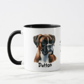  Watercolor Boxer Coffee Brown Personalize Mok (Links)