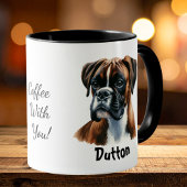 Watercolor Boxer Coffee Bruin Personaliseer Mok