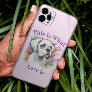 Watercolor Boxer Dit is wat liefde is ❤ iPhone 15 Pro Max Hoesje