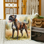 Watercolor Boxer Dog Canvas Afdruk