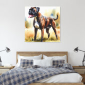 Watercolor Boxer Hond Canvas Afdruk (Insitu (Slaapkamer))