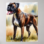 Watercolor Boxer Hond Poster (Voorkant)