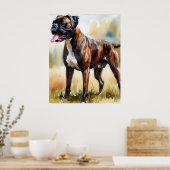 Watercolor Boxer Hond Poster (Keuken)