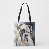 Watercolor Boxer Hond Tote Bag (Voorkant)