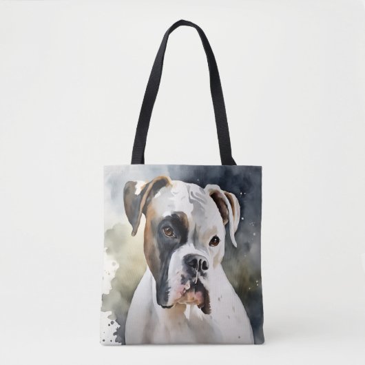 Watercolor Boxer Hond Tote Bag (Voorkant)