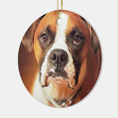 Watercolor Boxer Keramisch Ornament (Links)