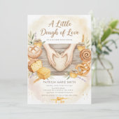 watercolor bread Bun in the Oven Baby Shower Kaart (Staand voorkant)