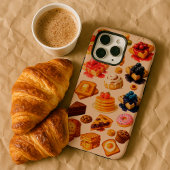 Watercolor Breakfast Food Illustrations iPhone 16 Hoesje