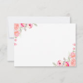 Watercolor Bridal Shower | Pink Flowers Bedankkaart (Achterkant)