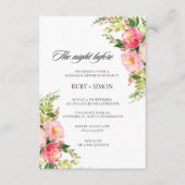 Watercolor Bright Festive Flower Wedding Informatiekaartje (Voorkant)