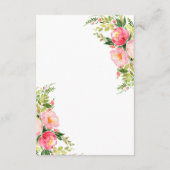 Watercolor Bright Festive Flower Wedding Informatiekaartje (Achterkant)