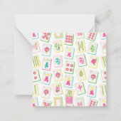 Watercolor Bright Mahjong Tiles Enclosure Notitiekaartje (Achterkant)