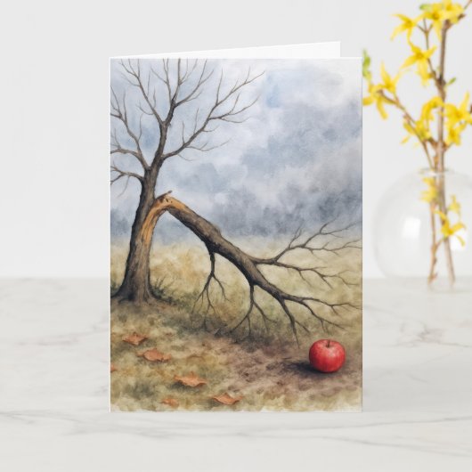 Watercolor Broken Apple Tree  Kaart (Gele Bloem)