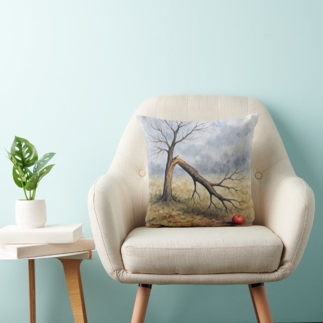 Watercolor Broken Apple Tree  Kussen (Stoel)