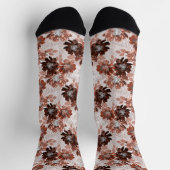 Watercolor brown grey floral pattern.  sokken (Top)