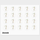 Watercolor Bruid Bloem Toss Bruiloft Feest Ronde Sticker (Vel)