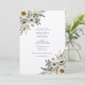 Watercolor Bruidsbloemen Kaart (Staand voorkant)