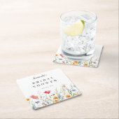 Watercolor Bruidsboeket Bruiloft Feest Kartonnen Onderzetters (Insitu)