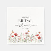 Watercolor Bruidsboeket Bruiloft Feest Servet (Voorkant)