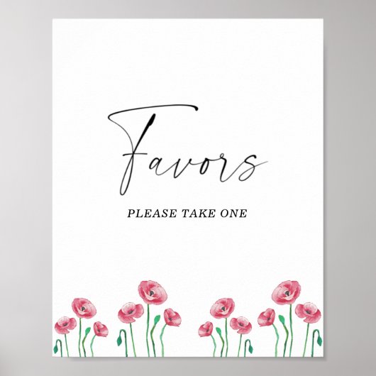 Watercolor bruidsfavorieten neem er één poster (Voorkant)