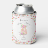 Watercolor Bruidsfeest Gelaagde Rozen Cake Patroon Blikjeskoeler (Blikje Voorkant)