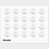 Watercolor Bruiloft Bloemen Ronde Sticker (Vel)