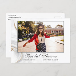 Watercolor Bruiloft Feest Foto Uitnodigingskaart Briefkaart