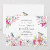 Watercolor Bruiloft met Lelies  Save The Date (Voorkant / Achterkant)