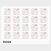 Watercolor Bruiloft Set Vierkante Sticker (Vel)