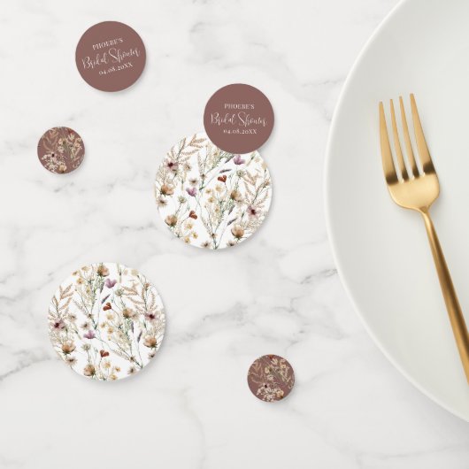 Watercolor Bruiloftsfeest met Wilde Bloemen Confetti (Groep)