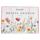 Watercolor Bruiloftsfeest met Wilde Bloemen Groot Cadeauzakje (Achterkant)