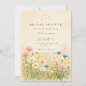 Watercolor Bruiloftsfeest weiland vol wilde bloeme Kaart (Voorkant)