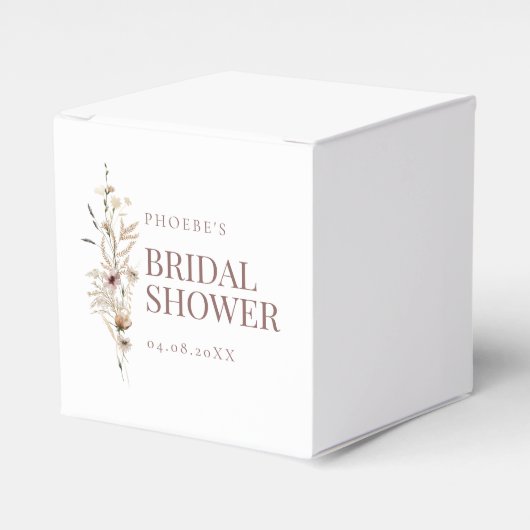 Watercolor Bruiloftsfeest Wildflower Vierkant Bedankdoosjes (Voorkant Zijde)
