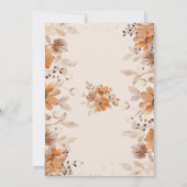 Watercolor bruine bloem save the date uitnodiging (Achterkant)