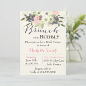 Watercolor Brunch & Bubbly Bruidsfeest Kaart (Staand voorkant)