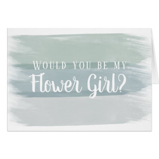 Watercolor Brush Stroke Flower Girl Proposal (Voorkant Horizontaal)