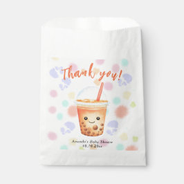 Watercolor Bubble Tea Baby Shower Thank You Bedankzakje