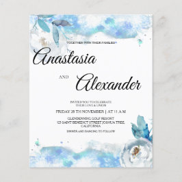 Watercolor budgettrouwkaart. Flyer