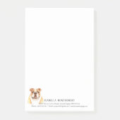 Watercolor Bulldog Persoonlijke Post-It Notities Post-it® Notes (Voorkant)