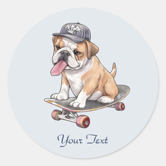 Watercolor Bulldog Sticker (Voorkant)