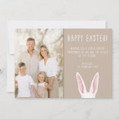 Watercolor Bunny Ears Family Photo Beige Easter Kaart (Voorkant)