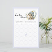 Watercolor Bunny Florals Baby Bingo Party Games (Staand voorkant)