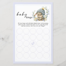 Watercolor Bunny Florals Baby Bingo Party Games