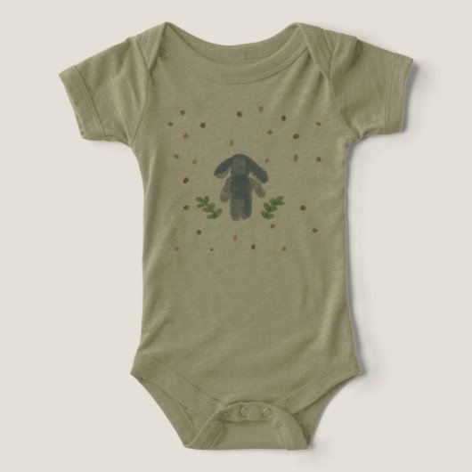 Watercolor Bunny Gender Neutral Drawn Baby Shirt (Design voorkant)