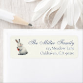 Watercolor Bunny Personalized Easter  Etiket (Insitu)