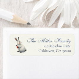 Watercolor Bunny Personalized Easter  Etiket