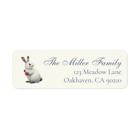 Watercolor Bunny Personalized Easter  Etiket (Voorkant)