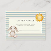 Watercolor Bunny Son Baby Shower Diaper Raffle  Informatiekaartje (Voorkant)