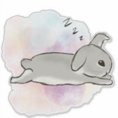Watercolor bunny zzz sticker (Voorkant)