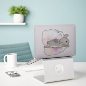 Watercolor bunny zzz sticker (Laptop op bureau)